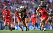 7 August 2022; Michaela Kenneally of Kilkenny in action against Meabh Cahalane of Cork, second from left, during the Glen Dimplex All-Ireland Senior Camogie Championship Final match between Cork and Kilkenny at Croke Park in Dublin. Photo by Piaras Ó Mídheach/Sportsfile