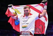 6 August 2022; Kieran Molloy after his super-welterweight bout against Evgenii Vazem at SSE Arena in Belfast. Photo by Ramsey Cardy/Sportsfile