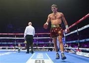 6 August 2022; Michael Conlan after knocking down Miguel Marriaga during their featherweight bout at SSE Arena in Belfast. Photo by Ramsey Cardy/Sportsfile