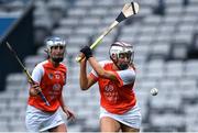 7 August 2022; Eimear Smyth of Armagh during the Glen Dimplex All-Ireland Premier Junior Camogie Championship Final match between Antrim and Armagh at Croke Park in Dublin. Photo by Piaras Ó Mídheach/Sportsfile