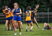3 August 2022; Clare players celebrate after the ZuCar All-Ireland Ladies Football Minor ‘C’ Championship Final match between Clare and Wicklow at Kinnegad GAA club in Kinnegad, Westmeath. Photo by Piaras Ó Mídheach/Sportsfile
