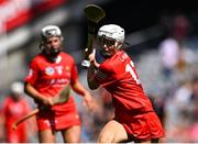 7 August 2022; Lauren Homan of Cork during the Glen Dimplex All-Ireland Intermediate Camogie Championship Final match between Cork and Galway at Croke Park in Dublin. Photo by Piaras Ó Mídheach/Sportsfile