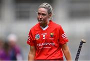 7 August 2022; Jillian O’Leary of Cork after her side's defeat in the Glen Dimplex All-Ireland Intermediate Camogie Championship Final match between Cork and Galway at Croke Park in Dublin. Photo by Piaras Ó Mídheach/Sportsfile