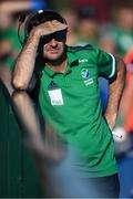 8 August 2022; Ireland head coach Sean Dancer during the women's hockey international match between Ireland and France at the Sport Ireland Campus in Dublin. Photo by Stephen McCarthy/Sportsfile