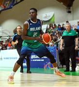 3 July 2022; Taiwo Badmus of Ireland during the FIBA EuroBasket 2025 Pre-Qualifier First Round Group A match between Ireland and Switzerland at National Basketball Arena in Dublin. Photo by Ramsey Cardy/Sportsfile
