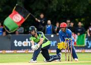 9 August 2022; Andrew Balbirnie of Ireland and Afghanistan wicketkeeper Rahmanullah Gurbaz during the Men's T20 International match between Ireland and Afghanistan at Stormont in Belfast. Photo by Ramsey Cardy/Sportsfile