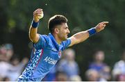 9 August 2022; Fazal Haq Farooqi of Afghanistan celebrates after dismissing Paul Stirling of Ireland during the Men's T20 International match between Ireland and Afghanistan at Stormont in Belfast. Photo by Ramsey Cardy/Sportsfile