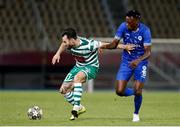 9 August 2022; Richie Towell of Shamrock Rovers in action against Sundat Adetunji of Shkupi during the UEFA Europa League third qualifying round second leg match between Shkupi and Shamrock Rovers at Arena Todor Proeski in Skopje, North Macedonia. Photo by Ognen Teofilovski/Sportsfile