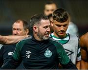 9 August 2022; Shamrock Rovers manager Stephen Bradley after his side's victory in the UEFA Europa League third qualifying round second leg match between Shkupi and Shamrock Rovers at Arena Todor Proeski in Skopje, North Macedonia. Photo by Ognen Teofilovski/Sportsfile