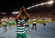 9 August 2022; Aidomo Emakhu of Shamrock Rovers after his side's victory in the UEFA Europa League third qualifying round second leg match between Shkupi and Shamrock Rovers at Arena Todor Proeski in Skopje, North Macedonia. Photo by Ognen Teofilovski/Sportsfile