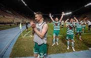 9 August 2022; Ronan Finn of Shamrock Rovers after his side's victory in the UEFA Europa League third qualifying round second leg match between Shkupi and Shamrock Rovers at Arena Todor Proeski in Skopje, North Macedonia. Photo by Ognen Teofilovski/Sportsfile