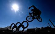 10 August 2022; Thomas Beran of Czech Republic does a bunny hop in the Olympiapark before the European Championships 2022 in Munich, Germany. Photo by David Fitzgerald/Sportsfile