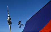 10 August 2022; Adrian Meko of Slovakia practices on the BMX Track at Olympiaberg before the European Championships 2022 in Munich, Germany. Photo by David Fitzgerald/Sportsfile
