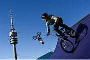 10 August 2022; Ryan Henderson of Ireland, right, practices on the BMX Track at Olympiaberg before the European Championships 2022 in Munich, Germany. Photo by David Fitzgerald/Sportsfile