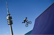 10 August 2022; Ryan Henderson of Ireland practices on the BMX Track at Olympiaberg before the European Championships 2022 in Munich, Germany. Photo by David Fitzgerald/Sportsfile