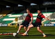 10 August 2022; Eoin Doyle and Ronan Coughlan during a St Patrick's Athletic training session at Tallaght Stadium in Dublin. Photo by Harry Murphy/Sportsfile