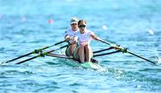 11 August 2022; Zoe Hyde, right, and Sanita Puspure of Ireland competing in the Women's Double Sculls qualifying during day 1 of the European Championships 2022 at the Olympic Regatta Centre in Munich, Germany. Photo by David Fitzgerald/Sportsfile