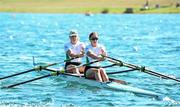 11 August 2022; Sanita Puspure, left, and Zoe Hyde of Ireland competing in the Women's Double Sculls qualifying during day 1 of the European Championships 2022 at the Olympic Regatta Centre in Munich, Germany. Photo by David Fitzgerald/Sportsfile