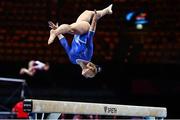 11 August 2022; Sara Sulekic of Croatia competes in the Women's Balance Beam during day 1 of the European Championships 2022 at the Olympiahalle in Munich, Germany. Photo by Ben McShane/Sportsfile