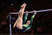 11 August 2022; Emily Moorehead of Ireland competes in the Women's Uneven Bars during day 1 of the European Championships 2022 at the Olympiahalle in Munich, Germany. Photo by Ben McShane/Sportsfile