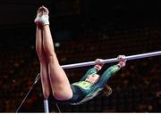 11 August 2022; Emma Slevin of Ireland competes in the Women's Uneven Bars during day 1 of the European Championships 2022 at the Olympiahalle in Munich, Germany. Photo by Ben McShane/Sportsfile