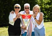 11 August 2022; Kathleen Caulfield, left, Kathleen Ramsbottom and Linda Gorman, right, during a reunion event, at the CityNorth Hotel in Meath, to mark the 50th anniversary of the Jeyes team from 1972 who went on a four-game tour of France. Jeyes were a Dublin-based factory women's team who accepted an invitation to travel to France for a mini tour that included taking on Stade de Reims. Photo by Stephen McCarthy/Sportsfile