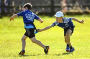 11 August 2022; Jack Tracey, right, during the Bank of Ireland Leinster Rugby Summer Camp at Newbridge RFC in Kildare. Photo by Harry Murphy/Sportsfile