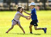 11 August 2022; Jack Tracey and Alexandra McCann during the Bank of Ireland Leinster Rugby Summer Camp at Newbridge RFC in Kildare. Photo by Harry Murphy/Sportsfile