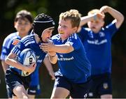 11 August 2022; Sean Tadhg-Byrne, left, and James Gahan during the Bank of Ireland Leinster Rugby Summer Camp at Tallaght RFC in Dublin. Photo by Harry Murphy/Sportsfile