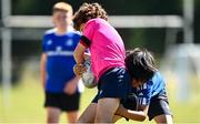 11 August 2022; Herbie Greasley, left, and Julian Tyler-Codman during the Bank of Ireland Leinster Rugby Summer Camp at Tallaght RFC in Dublin. Photo by Harry Murphy/Sportsfile