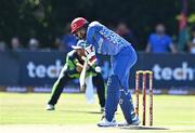 11 August 2022; Usman Ghani of Afghanistan during the Men's T20 International match between Ireland and Afghanistan at Stormont in Belfast. Photo by Sam Barnes/Sportsfile