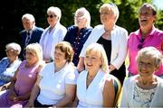 11 August 2022; Members of the Jeyes team, back row, from left, Tommy Delaney, Kathleen Ramsbottom, Ann Delaney, Kathleen Caulfield and Margaret O'Connell with, front row, Connie Jordan, Teresa Walsh, Catherine Rafferty, Linda Gorman and Carol Neary during a reunion event, at the CityNorth Hotel in Meath, to mark the 50th anniversary of the Jeyes team from 1972 who went on a four-game tour of France. Jeyes were a Dublin-based factory women's team who accepted an invitation to travel to France for a mini tour that included taking on Stade de Reims. Photo by Stephen McCarthy/Sportsfile