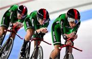 11 August 2022; The Ireland team, led by Kelly Murphy, compete in the Women's Team Pursuit Qualifying during day 1 of the European Championships 2022 at Messe Munchen in Munich, Germany. Photo by Ben McShane/Sportsfile