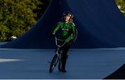 11 August 2022; Ryan Henderson of Ireland reacts after competing in the Cycling BMX Freestyle qualification round during day 1 of the European Championships 2022 at Olympiaberg in Munich, Germany. Photo by David Fitzgerald/Sportsfile