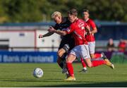 11 August 2022; William Fitzgerald of Sligo Rovers in action against Harald Tangen of Viking during the UEFA Europa Conference League third qualifying round second leg match between Sligo Rovers and Viking at The Showgrounds in Sligo. Photo by James Fallon/Sportsfile