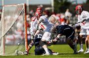11 August 2022; Brendan Grimes of USA scores a goal during the 2022 World Lacrosse Men's U21 World Championship - Group A match between USA and England at the University of Limerick in Limerick. Photo by Tom Beary/Sportsfile