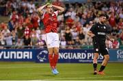 11 August 2022; Anto Breslin of St Patrick's Athletic reacts to a missed opportunity on goal during the UEFA Europa Conference League third qualifying round second leg match between St Patrick's Athletic and CSKA Sofia at Tallaght Stadium in Dublin. Photo by Stephen McCarthy/Sportsfile