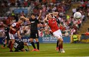 11 August 2022; Joe Redmond of St Patrick's Athletic reacts to a missed opportunity on goal during the UEFA Europa Conference League third qualifying round second leg match between St Patrick's Athletic and CSKA Sofia at Tallaght Stadium in Dublin. Photo by Stephen McCarthy/Sportsfile