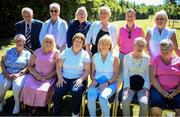 11 August 2022; Members of the Jeyes team, back row, from left, Tommy Delaney, Kathleen Ramsbottom, Ann Delaney, Kathleen Caulfield, Margaret O'Connell and Ursula Grace, with, front row, Connie Jordan, Teresa Walsh, Catherine Rafferty, Linda Gorman, Carol Neary and Teresa Doyle during a reunion event, at the CityNorth Hotel in Meath, to mark the 50th anniversary of the Jeyes team from 1972 who went on a four-game tour of France. Jeyes were a Dublin-based factory women's team who accepted an invitation to travel to France for a mini tour that included taking on Stade de Reims. Photo by Stephen McCarthy/Sportsfile