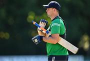 12 August 2022; Fionn Hand of Ireland before the Men's T20 International match between Ireland and Afghanistan at Stormont in Belfast. Photo by Ramsey Cardy/Sportsfile