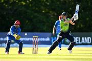 12 August 2022; Gareth Delany of Ireland and Afghanistan wicketkeeper Rahmanullah Gurbaz during the Men's T20 International match between Ireland and Afghanistan at Stormont in Belfast. Photo by Ramsey Cardy/Sportsfile