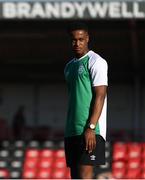 12 August 2022; Aidomo Emakhu of Shamrock Rovers before the SSE Airtricity League Premier Division match between Derry City and Shamrock Rovers at The Ryan McBride Brandywell Stadium in Derry. Photo by Stephen McCarthy/Sportsfile