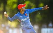 12 August 2022; Najibullah Zadran of Afghanistan during the Men's T20 International match between Ireland and Afghanistan at Stormont in Belfast. Photo by Ramsey Cardy/Sportsfile