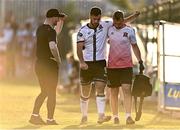 12 August 2022; Patrick Hoban of Dundalk leaves the field after picking up an injury as Dundalk head coach Stephen O'Donnell, left, reacts, during the SSE Airtricity League Premier Division match between Bohemians and Dundalk at Dalymount Park in Dublin. Photo by Sam Barnes/Sportsfile