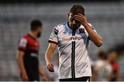 12 August 2022; Andy Boyle of Dundalk leaves the field after being shown a red card during the SSE Airtricity League Premier Division match between Bohemians and Dundalk at Dalymount Park in Dublin. Photo by Sam Barnes/Sportsfile