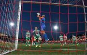 12 August 2022; Shamrock Rovers goalkeeper Alan Mannus makes a save during the SSE Airtricity League Premier Division match between Derry City and Shamrock Rovers at The Ryan McBride Brandywell Stadium in Derry. Photo by Stephen McCarthy/Sportsfile
