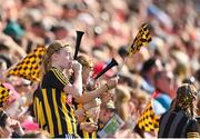 7 August 2022; Young Kilkenny supporters during the Glen Dimplex All-Ireland Senior Camogie Championship Final match between Cork and Kilkenny at Croke Park in Dublin. Photo by Seb Daly/Sportsfile