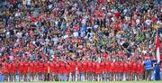 7 August 2022; Cork players before the Glen Dimplex All-Ireland Senior Camogie Championship Final match between Cork and Kilkenny at Croke Park in Dublin. Photo by Seb Daly/Sportsfile