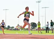 13 August 2022; Leila Colfer from Rathvilly, Carlow, competes in the girls 100m U16 & O14 during the Aldi Community Games National Track and Field Finals that attract over 2,000 children to SETU Carlow Sports Campus in Carlow. Photo by Sam Barnes/Sportsfile