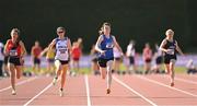 13 August 2022; Karen O'Donnell of Olympian Youth AC, 307, competing in the women's vet40 100 metres during the Irish Life Health National Masters Track and Field Championships in Tullamore, Offaly. Photo by Seb Daly/Sportsfile